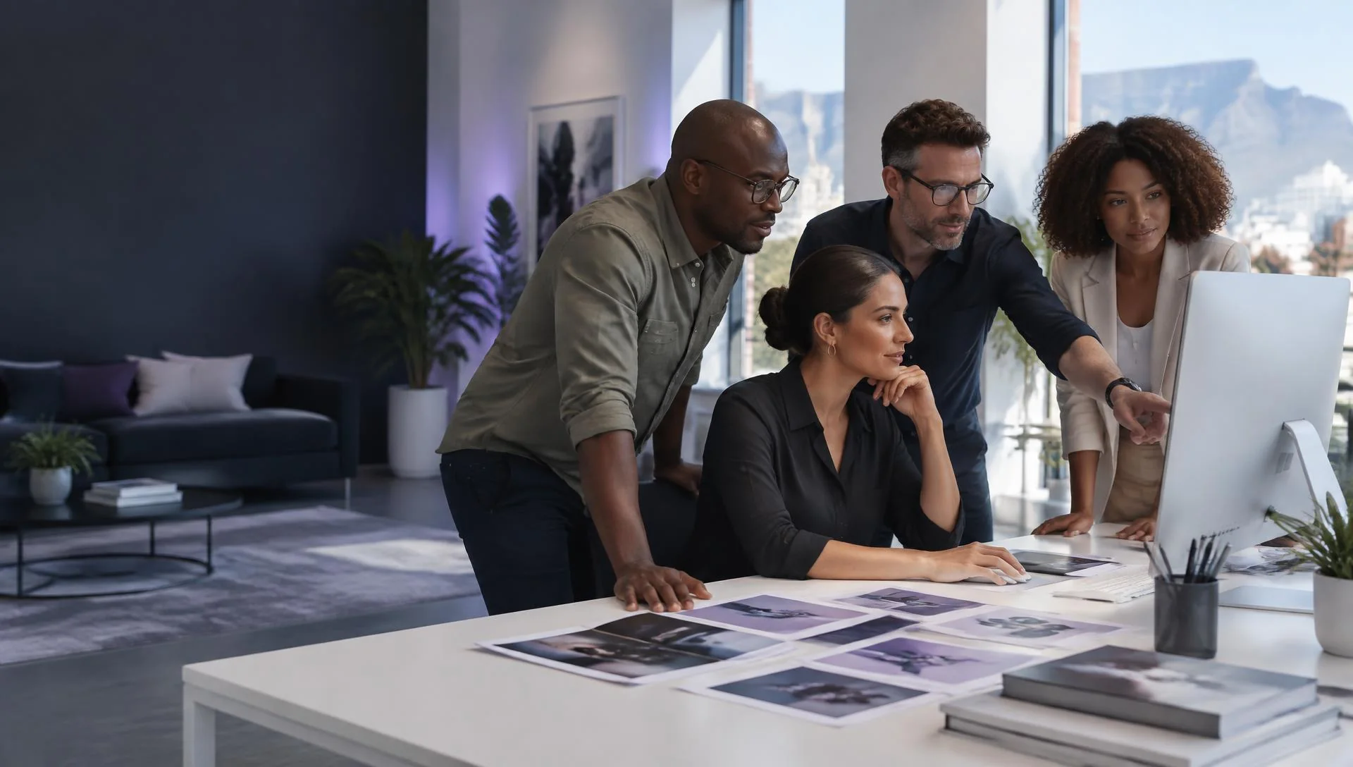 A professional digital team working together